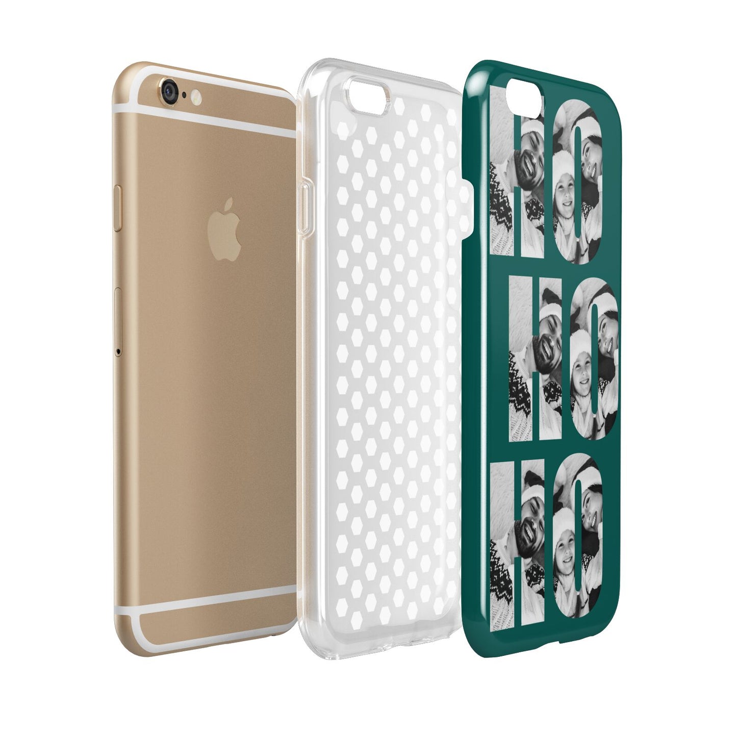 Green Ho Ho Ho Photo Upload Christmas Apple iPhone 6 3D Tough Case Expanded view