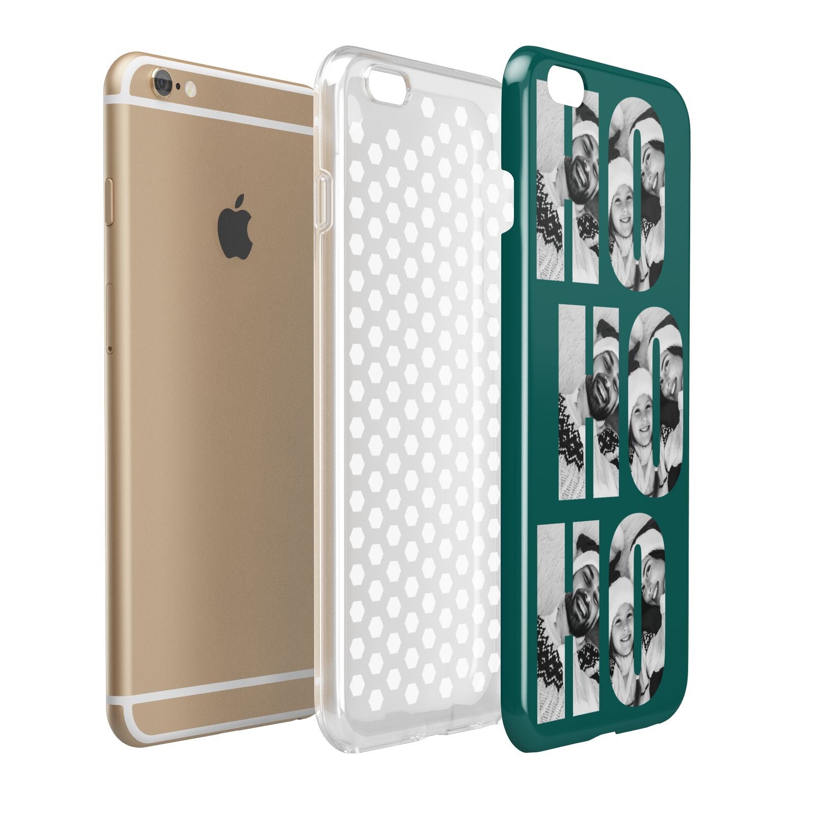 Green Ho Ho Ho Photo Upload Christmas Apple iPhone 6 Plus 3D Tough Case Expand Detail Image