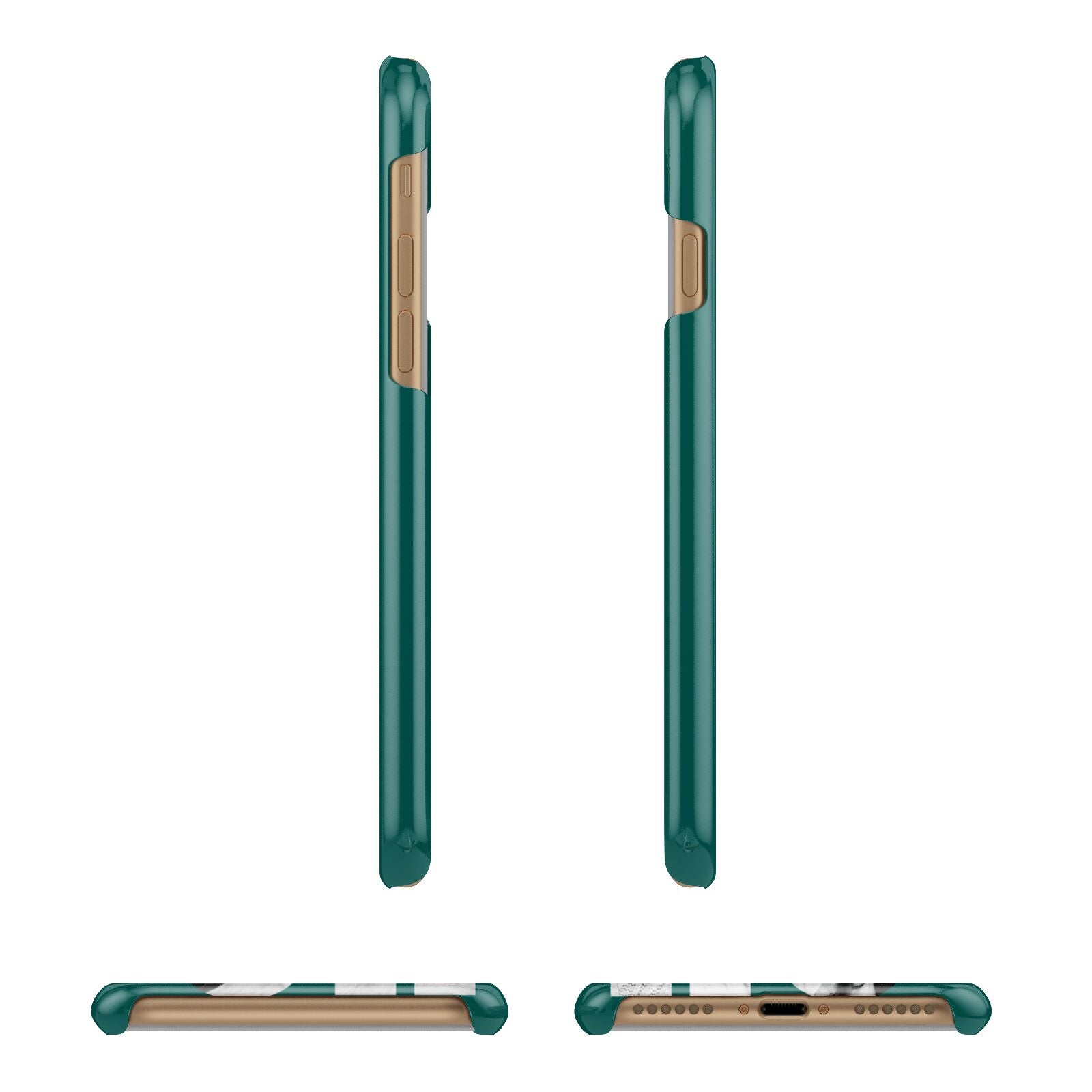 Green Ho Ho Ho Photo Upload Christmas Apple iPhone 7 8 3D Wrap Snap Case Angled Images