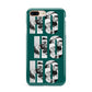 Green Ho Ho Ho Photo Upload Christmas Apple iPhone 7 8 Plus 3D Tough Case