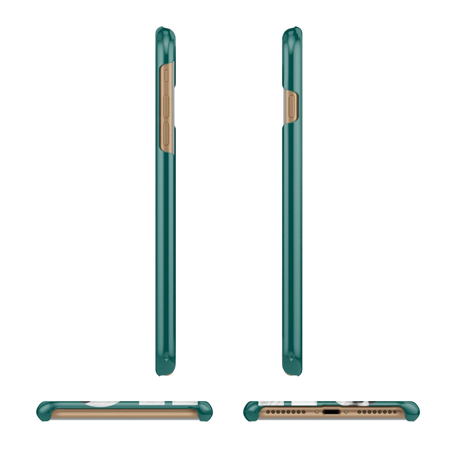 Green Ho Ho Ho Photo Upload Christmas Apple iPhone 7 Plus 3D Wrap Snap Case Angled Images