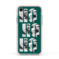 Green Ho Ho Ho Photo Upload Christmas Apple iPhone XR Impact Case Pink Edge on Silver Phone