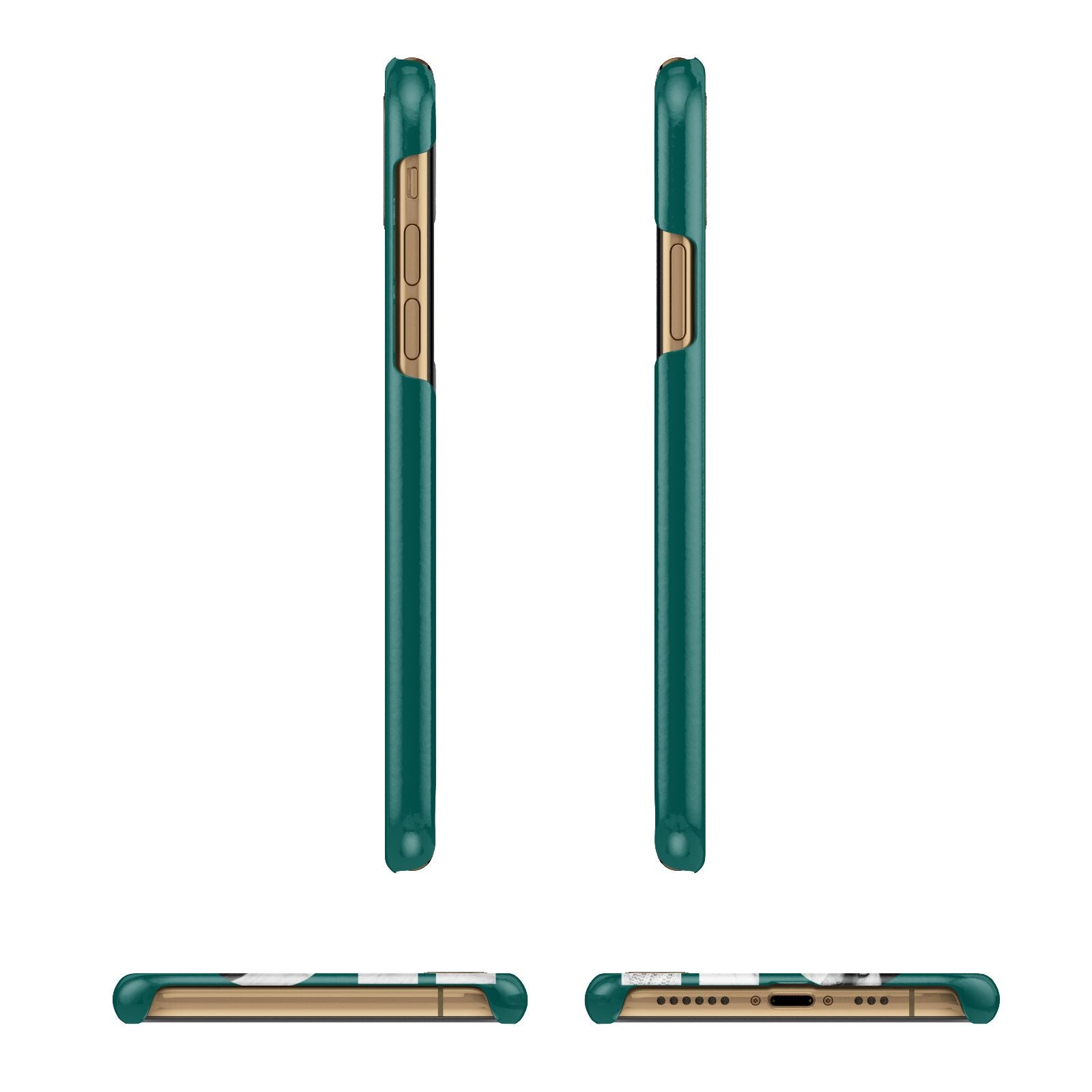 Green Ho Ho Ho Photo Upload Christmas Apple iPhone Xs 3D Wrap Snap Case Angled Images