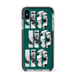Green Ho Ho Ho Photo Upload Christmas Apple iPhone Xs Max Impact Case Black Edge on Silver Phone