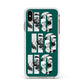 Green Ho Ho Ho Photo Upload Christmas Apple iPhone Xs Max Impact Case White Edge on Gold Phone