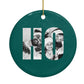 Green Ho Ho Ho Photo Upload Christmas Circle Decoration Back Image
