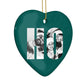 Green Ho Ho Ho Photo Upload Christmas Heart Decoration Side Angle