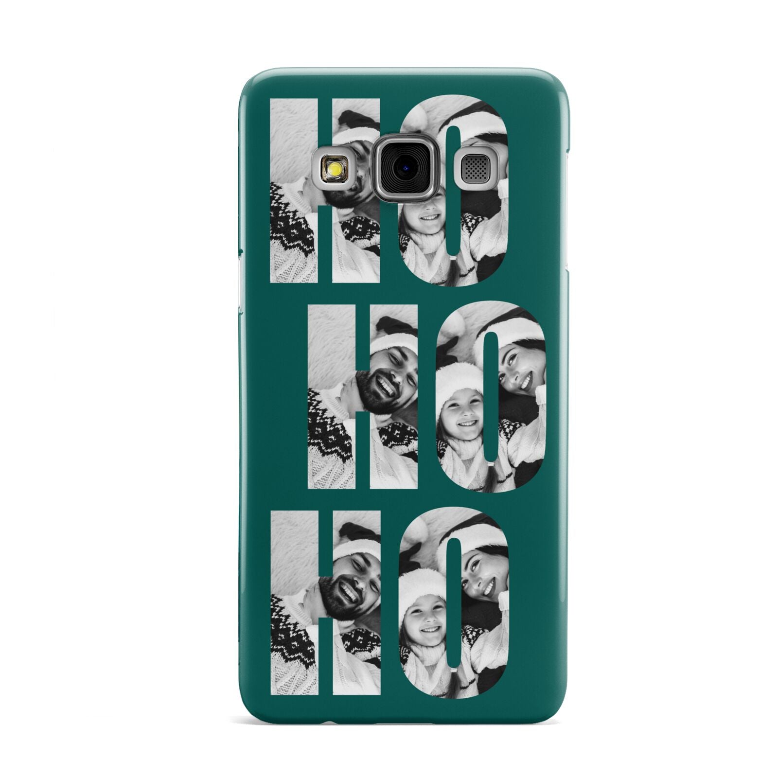 Green Ho Ho Ho Photo Upload Christmas Samsung Galaxy A3 Case
