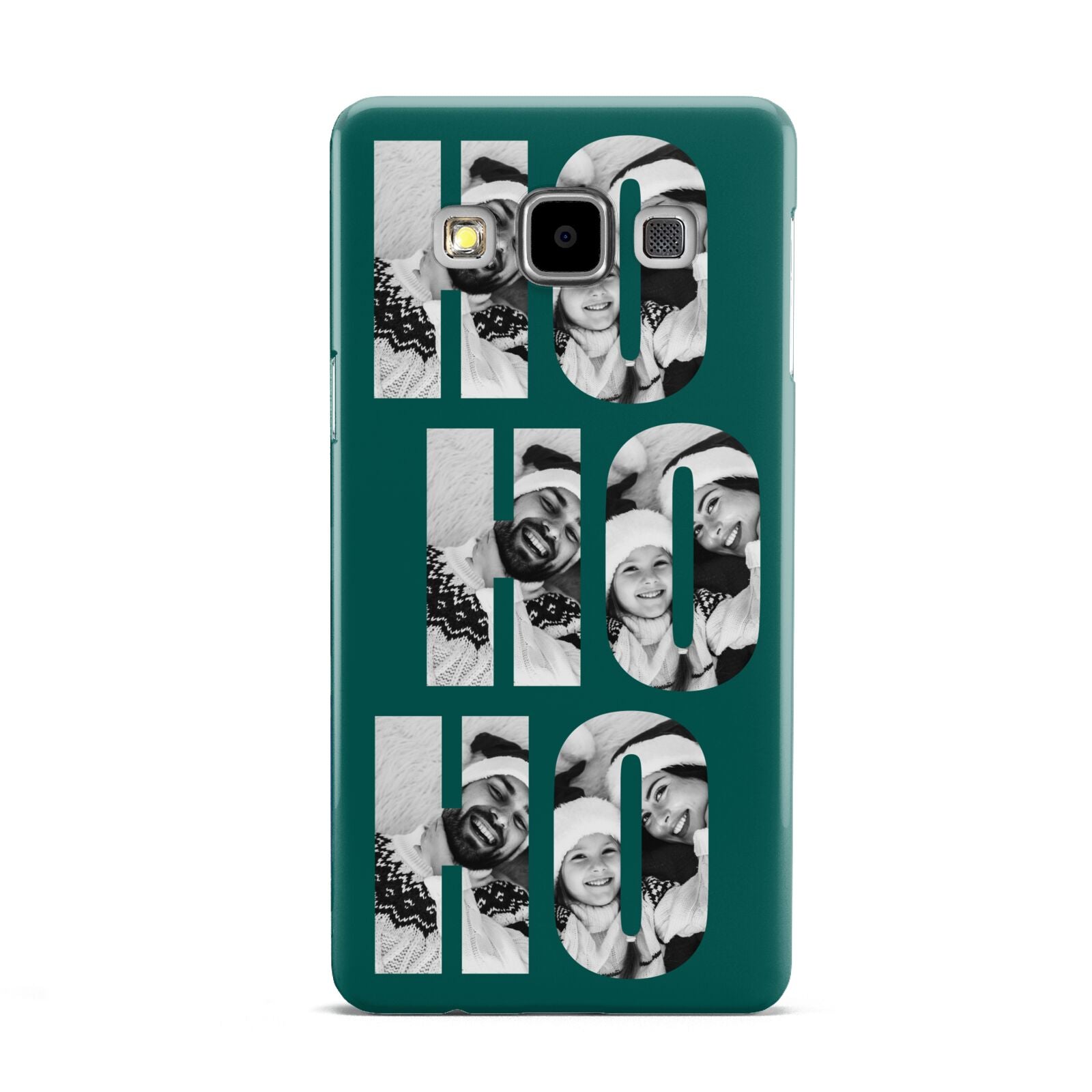 Green Ho Ho Ho Photo Upload Christmas Samsung Galaxy A5 Case