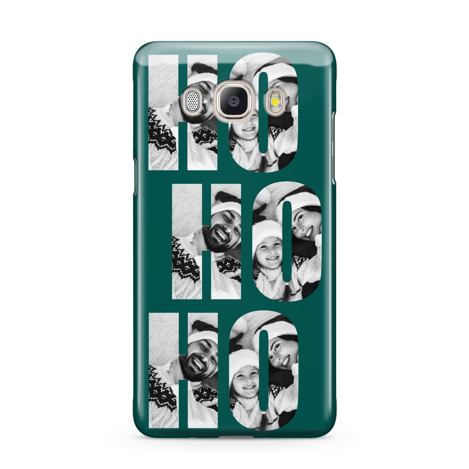 Green Ho Ho Ho Photo Upload Christmas Samsung Galaxy J5 2016 Case