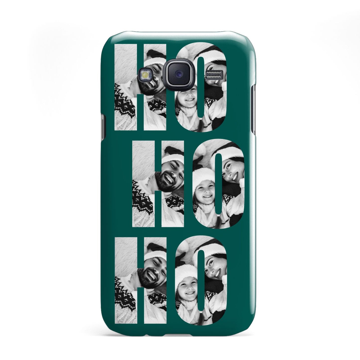 Green Ho Ho Ho Photo Upload Christmas Samsung Galaxy J5 Case