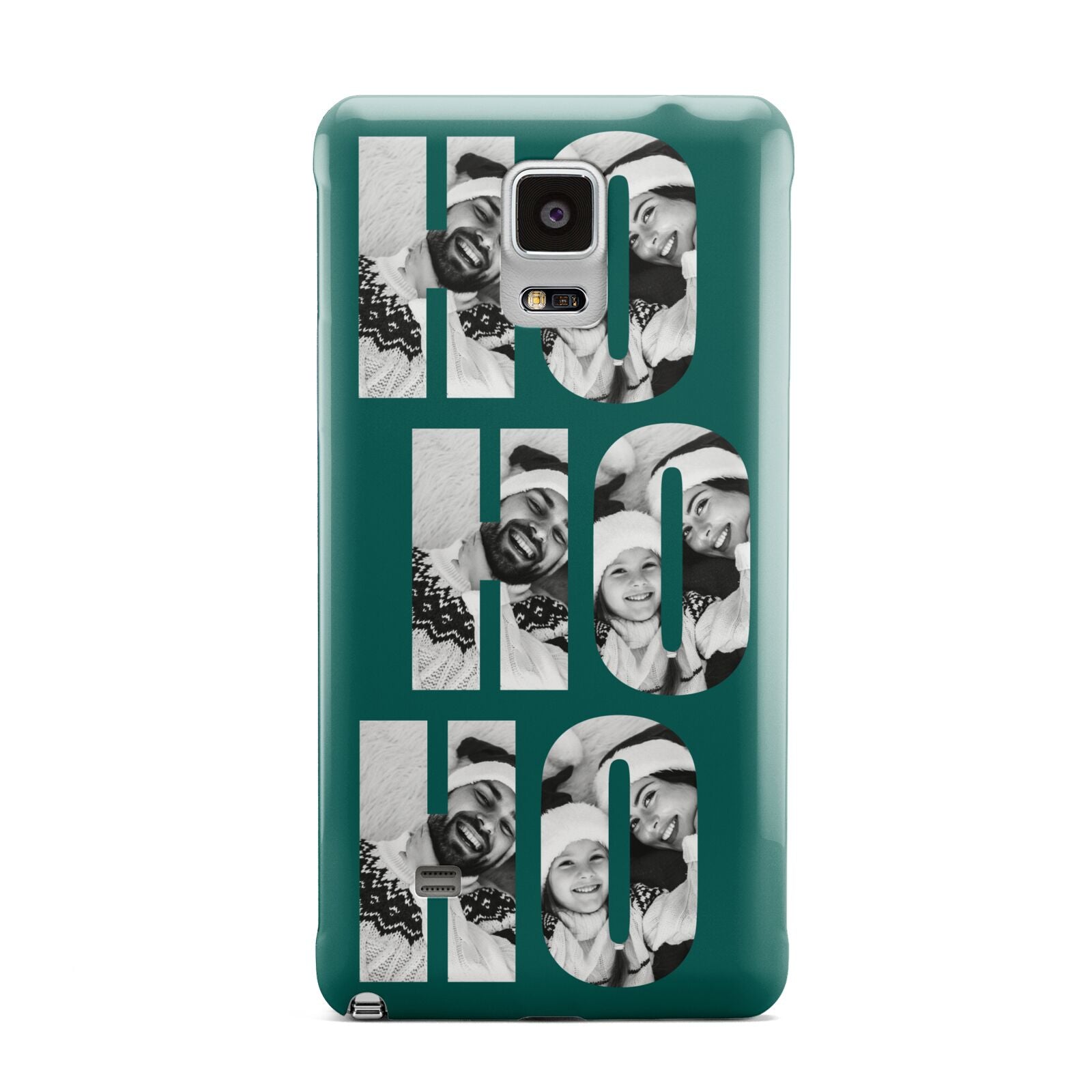 Green Ho Ho Ho Photo Upload Christmas Samsung Galaxy Note 4 Case