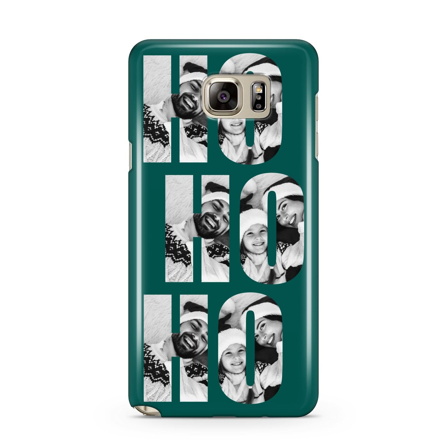 Green Ho Ho Ho Photo Upload Christmas Samsung Galaxy Note 5 Case