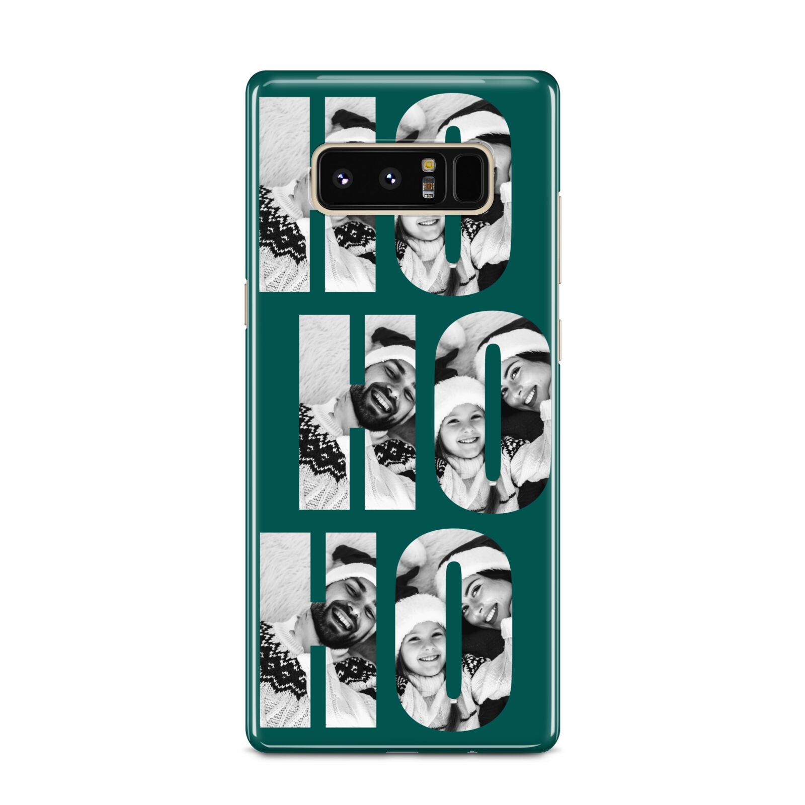 Green Ho Ho Ho Photo Upload Christmas Samsung Galaxy Note 8 Case