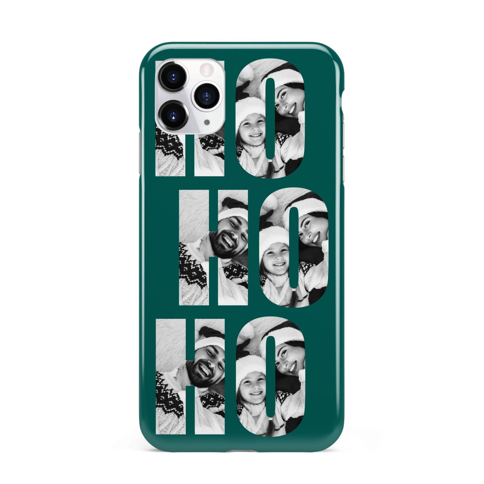 Green Ho Ho Ho Photo Upload Christmas iPhone 11 Pro Max 3D Tough Case