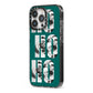Green Ho Ho Ho Photo Upload Christmas iPhone 13 Pro Black Impact Case Side Angle on Silver phone