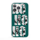 Green Ho Ho Ho Photo Upload Christmas iPhone 13 Pro Clear Bumper Case