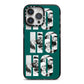 Green Ho Ho Ho Photo Upload Christmas iPhone 14 Pro Max Black Impact Case on Silver phone