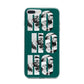 Green Ho Ho Ho Photo Upload Christmas iPhone 7 Plus Bumper Case on Silver iPhone