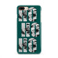 Green Ho Ho Ho Photo Upload Christmas iPhone 8 Plus 3D Snap Case on Gold Phone