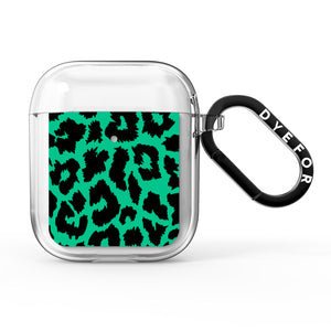Green Leopard Print AirPods Case