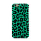 Green Leopard Print Apple iPhone 6 3D Tough Case
