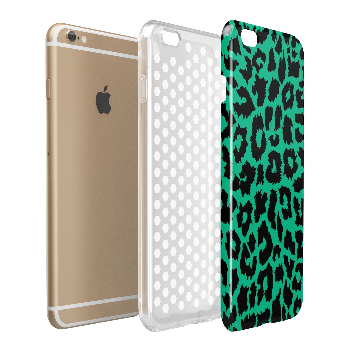 Green Leopard Print Apple iPhone 6 Plus 3D Tough Case Expand Detail Image
