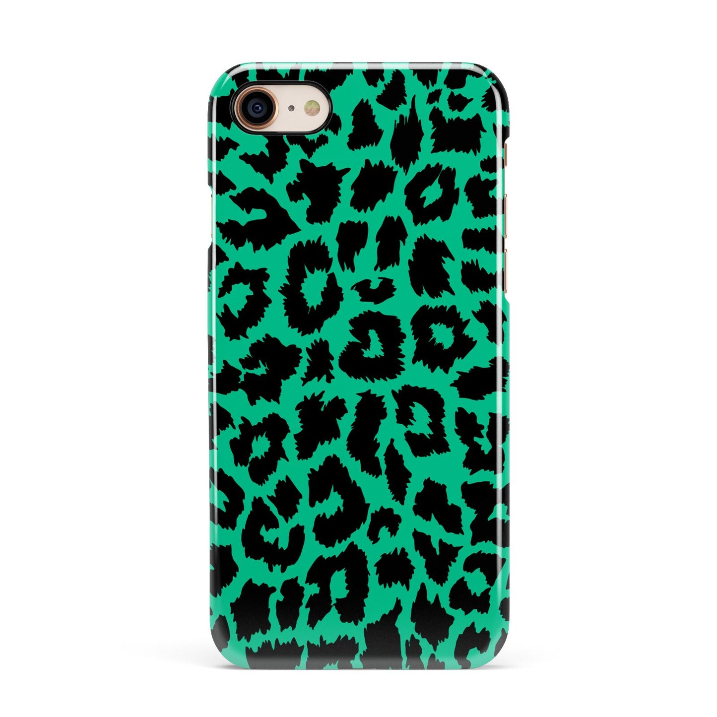 Green Leopard Print Apple iPhone 7 8 3D Snap Case