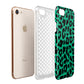 Green Leopard Print Apple iPhone 7 8 3D Tough Case Expanded View