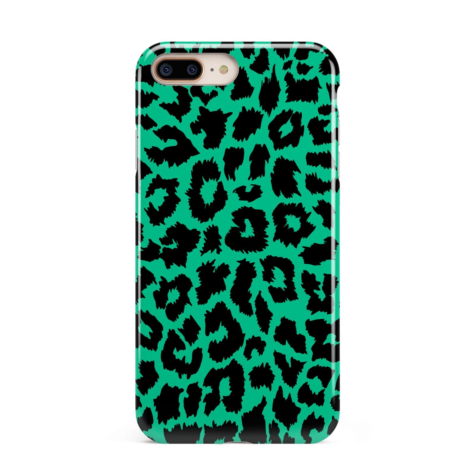 Green Leopard Print Apple iPhone 7 8 Plus 3D Tough Case