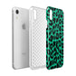 Green Leopard Print Apple iPhone XR White 3D Tough Case Expanded view