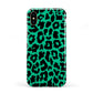Green Leopard Print Apple iPhone XS 3D Tough