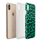 Green Leopard Print Apple iPhone Xs Max 3D Tough Case Expanded View