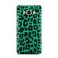 Green Leopard Print Samsung Galaxy J7 2016 Case on gold phone