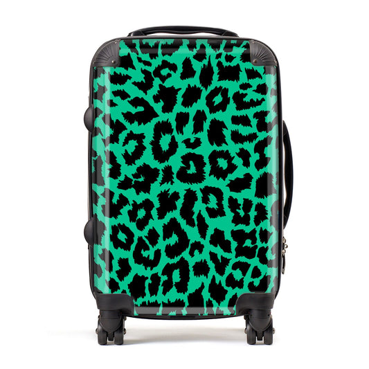 Green Leopard Print Suitcase