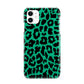 Green Leopard Print iPhone 11 3D Snap Case