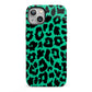 Green Leopard Print iPhone 13 Full Wrap 3D Tough Case