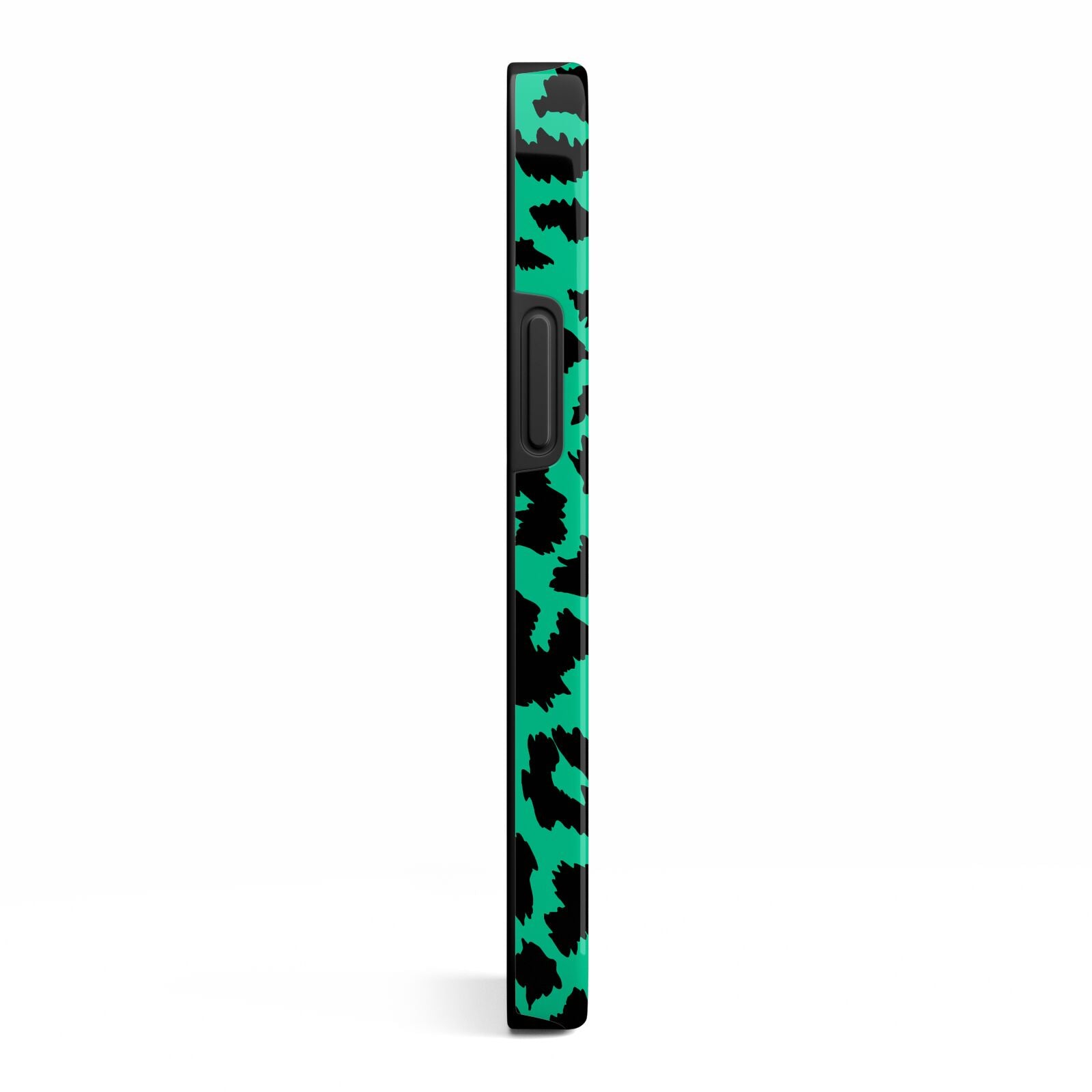 Green Leopard Print iPhone 13 Mini Side Image 3D Tough Case