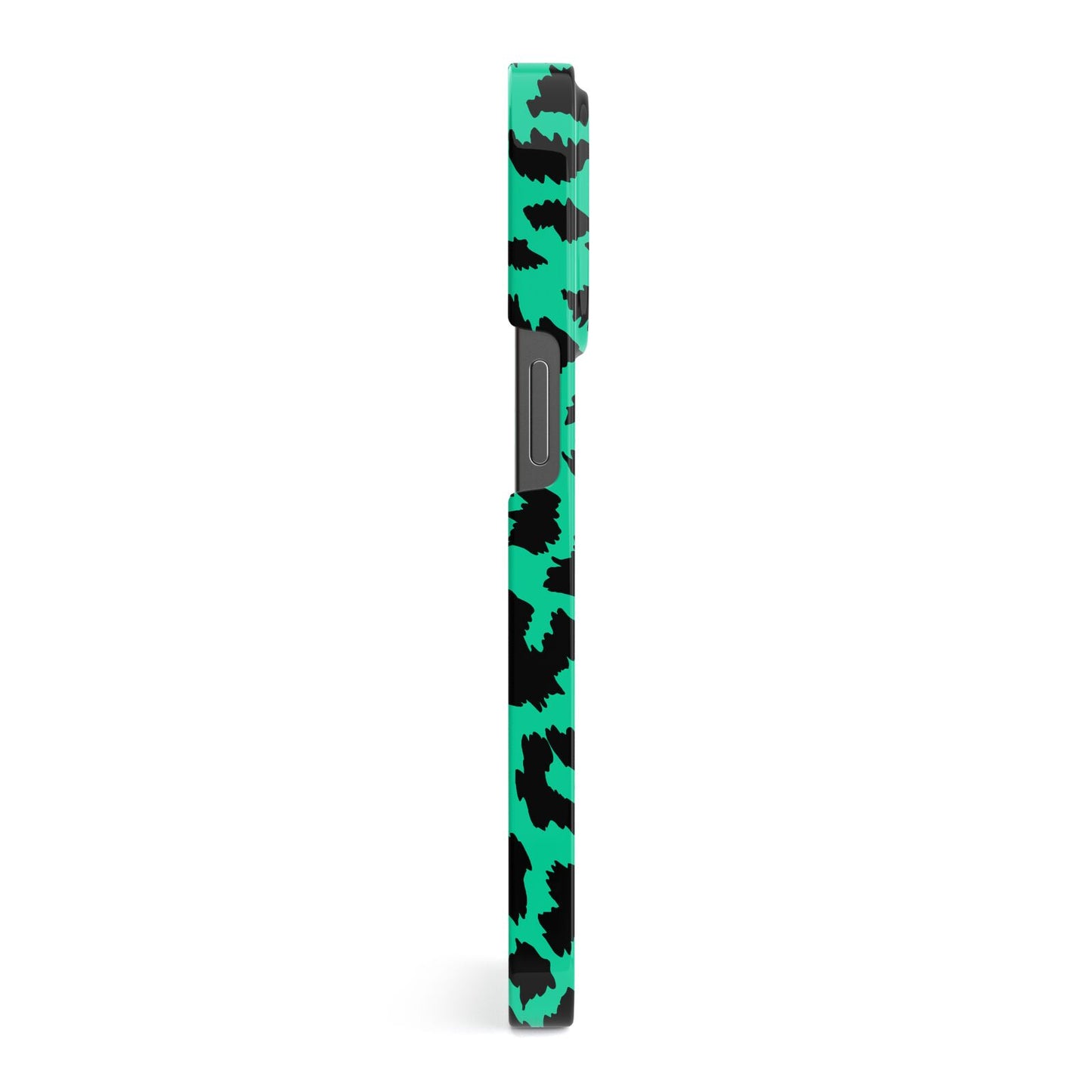 Green Leopard Print iPhone 13 Pro Side Image 3D Snap Case