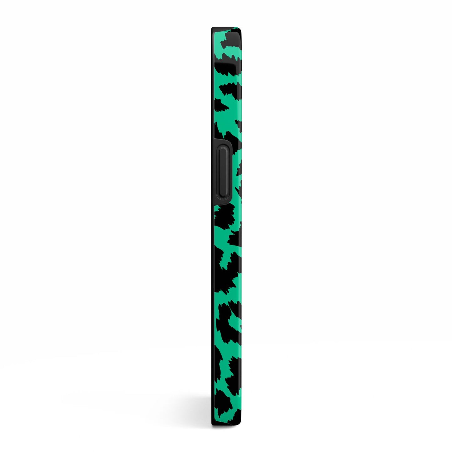 Green Leopard Print iPhone 13 Side Image 3D Tough Case