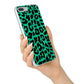 Green Leopard Print iPhone 7 Plus Bumper Case on Silver iPhone Alternative Image