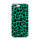 Green Leopard Print iPhone 7 Plus Bumper Case on Silver iPhone
