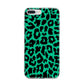 Green Leopard Print iPhone 7 Plus Bumper Case on Silver iPhone