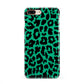 Green Leopard Print iPhone 8 Plus 3D Snap Case on Gold Phone