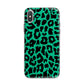 Green Leopard Print iPhone X Bumper Case on Silver iPhone Alternative Image 1