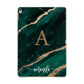 Green Marble Apple iPad Gold Case