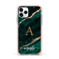 Green Marble Apple iPhone 11 Pro in Silver with Pink Impact Case