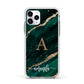 Green Marble Apple iPhone 11 Pro in Silver with White Impact Case