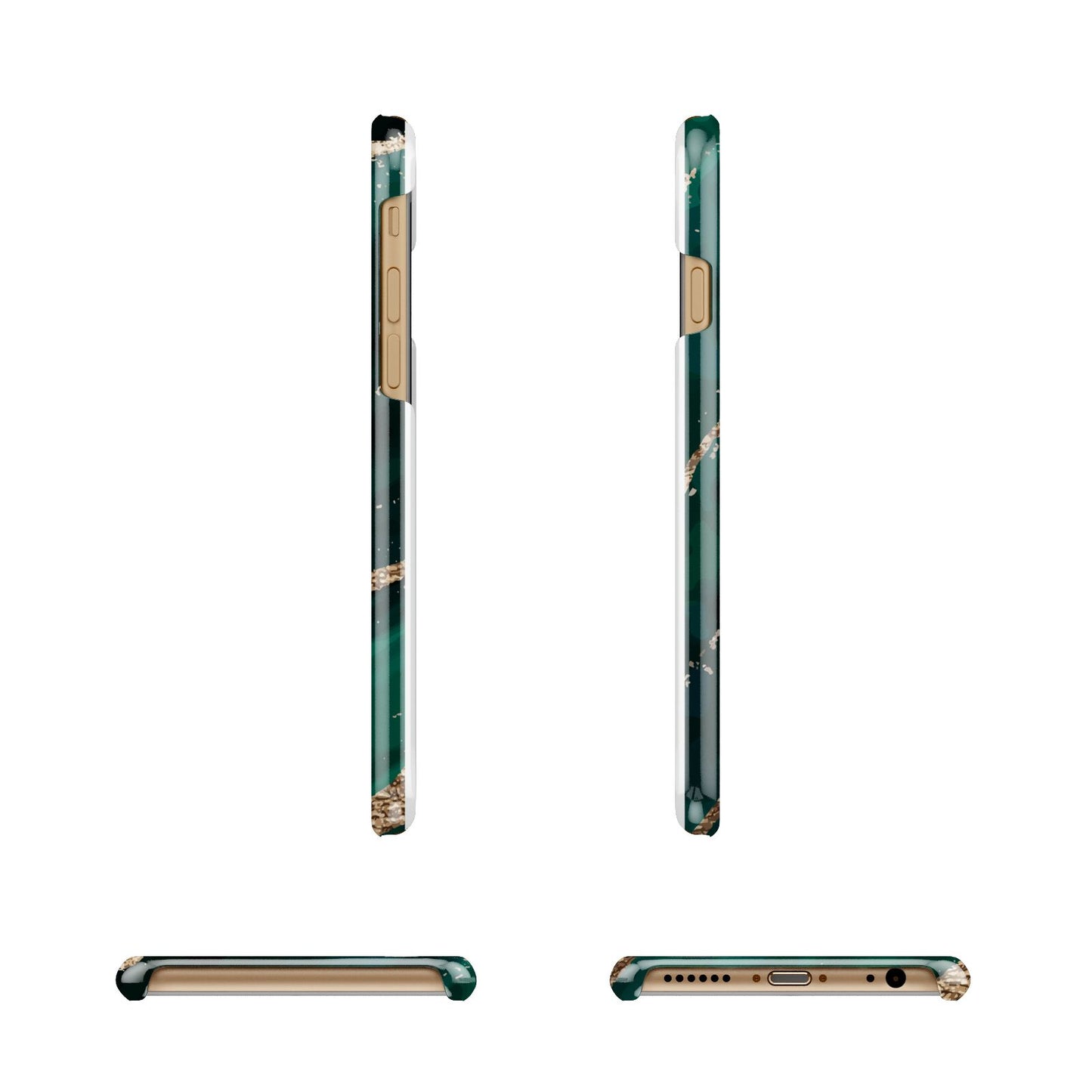 Green Marble Apple iPhone 6 3D Wrap Snap Case Angled Images