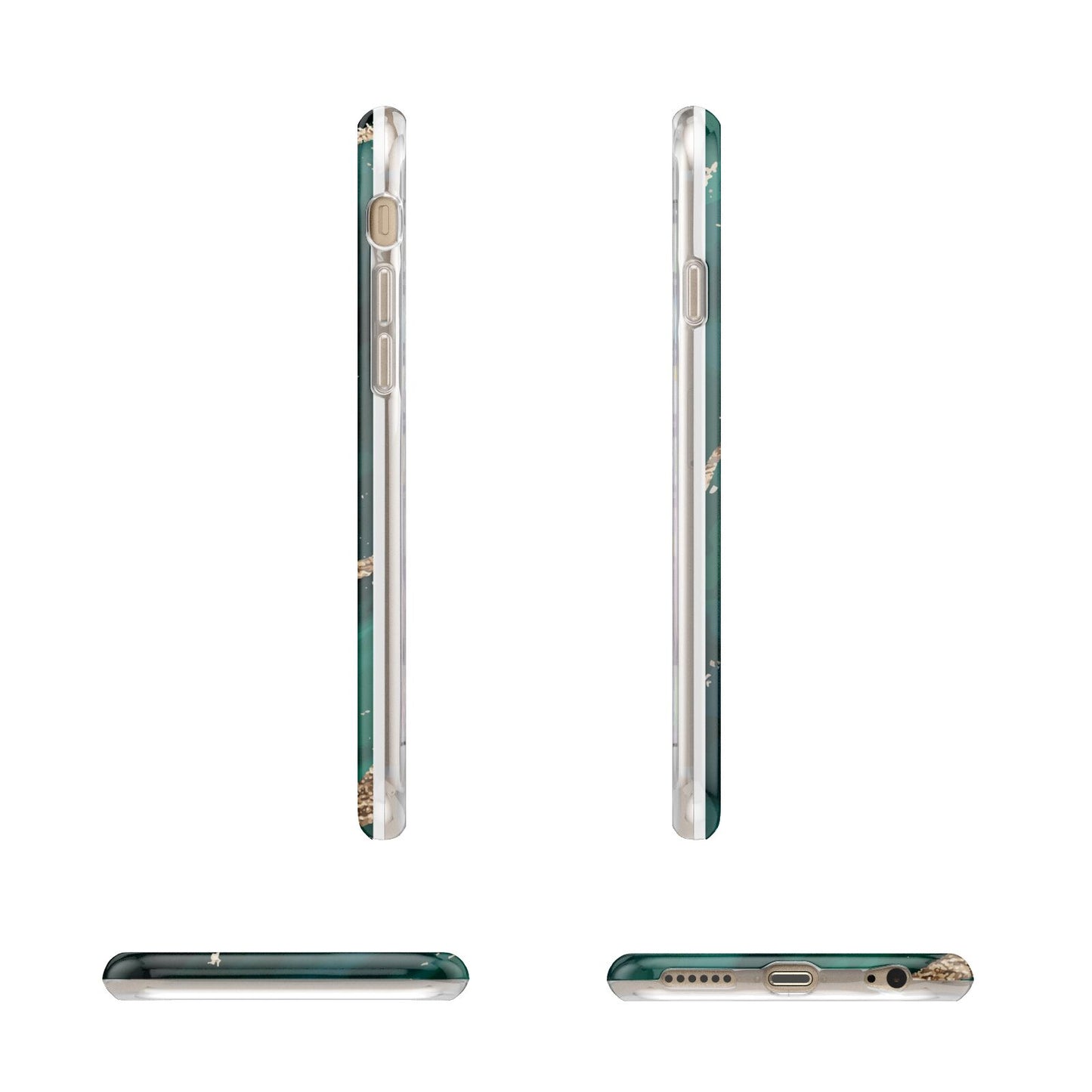 Green Marble Apple iPhone 6 3D Wrap Tough Case Alternative Image Angles